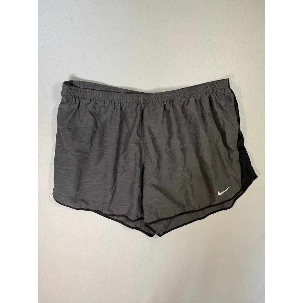 Nike Running Shorts Gray Space Dye Heathered Black Mesh Trim Womens‎ XL 3 Inch
